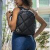 Combo de 3 Piezas: Mochila Clásica + Crossbody + Cosmetiquera - Lona Negro - Imagen 2