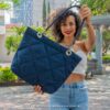 Bolsa Rombos Mezclilla Marino - Imagen 2