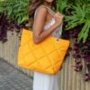 Bolsa Rombos Lona Mango - Imagen 2