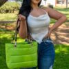 Bolsa Clásica Lona Verde Limón - Imagen 3